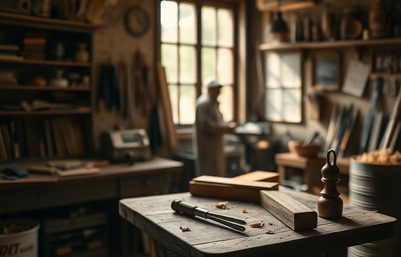 Atelier d'artisan baigné de lumière naturelle
